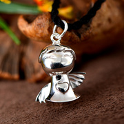 Thai silver pendants simple cartoon character fashion accessory summer necklace-long birthday gifts