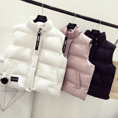 韩国冬装学生短款棉衣马甲韩版女士百搭立领无袖外套外搭小棉袄女