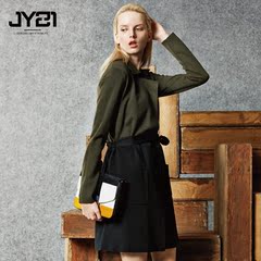 JY21秋冬款毛衣外套女100%纯羊毛衫加厚长袖中长款系带外套开衫