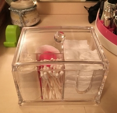 韩国创意棉签盒化妆棉盒欧式透明亚克力桌面口红化妆品收纳储物盒