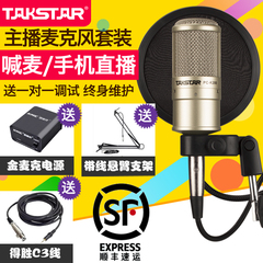 Takstar/得胜 PC-K200简装版主播电容麦克风电脑手机直播声卡套装