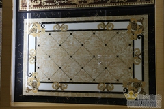 镀金抛晶砖地面拼图玄关客厅沙发抛金地毯拼花瓷砖 无限拼PJ351-1