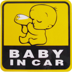 车用儿童警示车贴 宝宝车贴 宝贝反光车贴 BABY in car