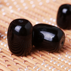 Black agate barrel bead drum Pearl loose beads dingzhu with beads DIY Bead Bracelet jewelry beads waist beads across the beads back