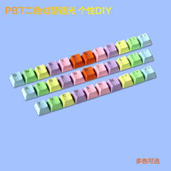 PBT二色成型透光 彩虹/单色 个性DIY 37键位机械键盘键帽套装