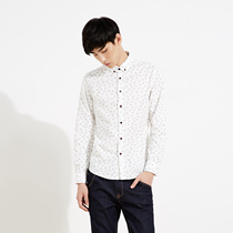 美特斯邦威2015秋装新款男时尚高品质印花长袖衬衫吊牌价169元
