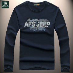 AFS JEEP男士长袖t恤男体恤宽松圆领打底衫战地吉普圆领长袖T恤衫