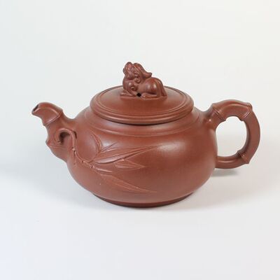 【紫砂拍卖】国家级助理工艺美术师 杨霞 《吉祥竹》320cc 48