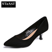 St&Sat/Saturday fall 2015 simple shoes women's shoes new goat suede high heel SS53115044