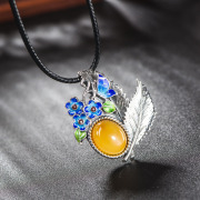 Thai silver cloisonne 925 Thai fashion woman female temperament beeswax pendant in the gorgeous Butterfly pendant