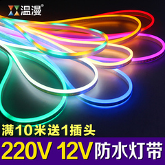 温漫2835柔性霓虹LED灯带贴片高亮化客厅广告招牌户外防水软灯条