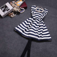 2014 autumn new style fashion style European elegance slim waist striped strapless dress #