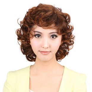 娇滴滴假发时尚短卷发妈妈假发中年女士蓬松蛋卷头假发套逼真