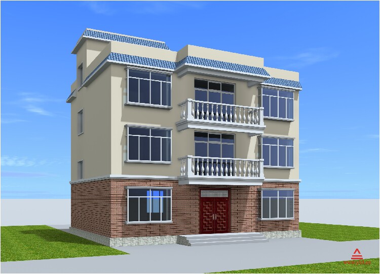 125x10三层农村自建房屋建筑图别墅建房图纸房子设计施工效果图