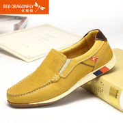 Red Dragonfly leather men's shoes, spring 2015 new authentic men's shoes fashion leisure feet shoes