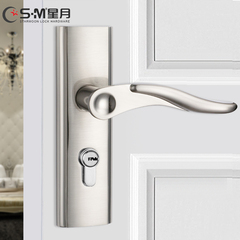 不锈钢拉丝门锁现代简约中式单舌房门锁室内门把手卧室锁具执手锁