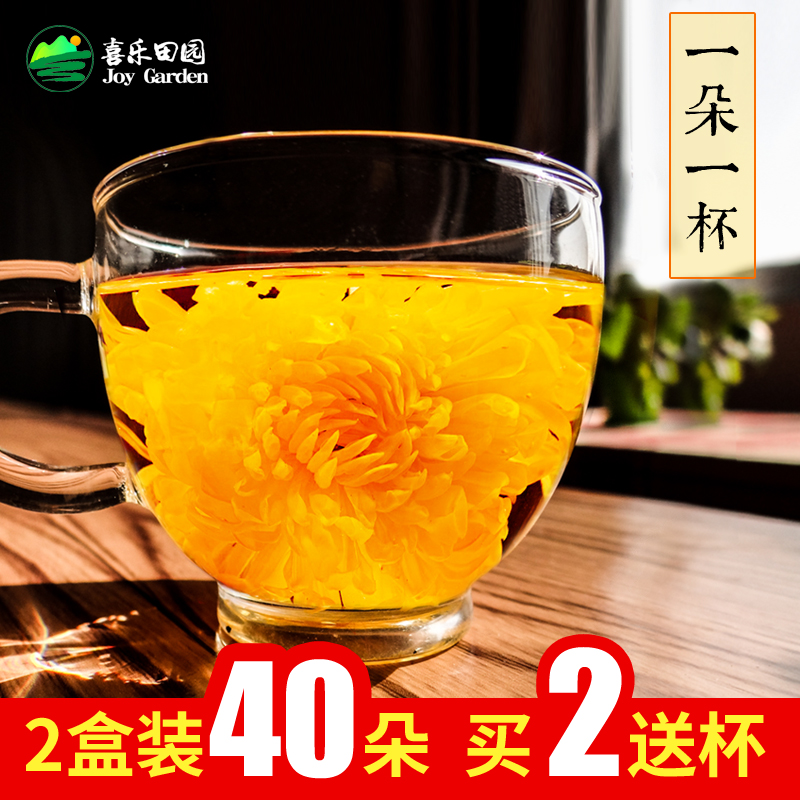 金丝皇菊一朵一杯 菊花茶大胎菊花贡菊帝黄菊婺源茶叶花茶礼盒装产品展示图4