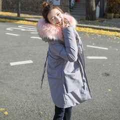 女装新款2016冬季韩版棉衣女中长款工装棉服大毛领棉袄连帽外套潮