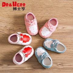 博士亨0-6-12-24个月婴儿步前鞋女宝宝学步鞋软底真皮新生儿单鞋
