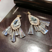 Earrings Korea temperament long fringed Blue Crystal earrings Korean fashion jewelry earring earring hypoallergenic