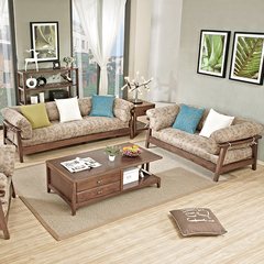 卓腾北欧小户型实木沙发组合现代客厅家具可拆洗布艺三人沙发
