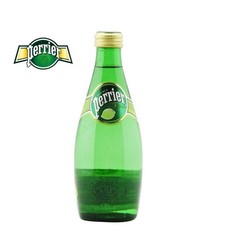 法国进口巴黎水Perrier330ml 柠檬/青柠味含气矿泉水 玻璃瓶装