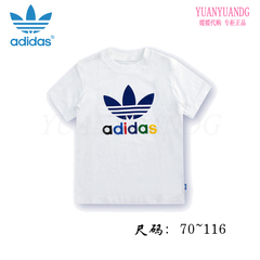 阿迪达斯adidas童装 男女童三叶草系列婴幼童运动休闲T恤S95992