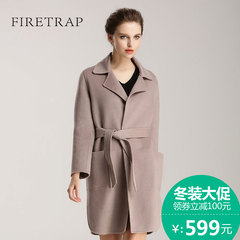 Firetrap秋冬欧美时尚气质中长款修身双面呢大衣羊毛呢外套女