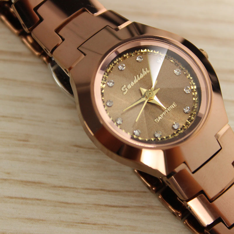 包邮新款索帝时钨钢手表圆表女腕表时尚防水水钻经典石英表女商务