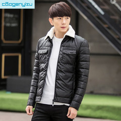 2016冬季新款青年外套男士PU皮棉衣韩版修身加绒加厚皮衣棉袄外衣