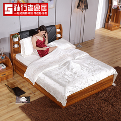 孙行者简约现代储物皮床1.5米高箱床1.8米双人床抽屉床卧室板式床