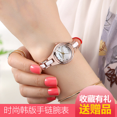 韩国韩版时尚潮流手表女手链水钻学生复古手表简约休闲腕表石英表