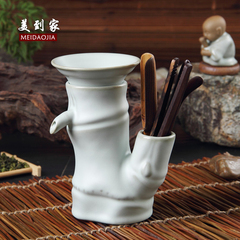 汝窑竹节过滤器茶漏架陶瓷茶具泡茶器滤网茶隔茶叶过滤创意美到家