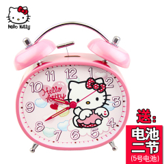 正品HELLO KITTY创意时尚卡通静音懒人钟凯蒂猫学生床头儿童闹钟