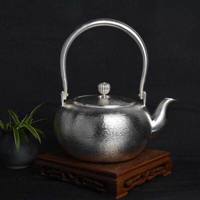 寸发标大师亲制光阴似箭千足银提梁壶096