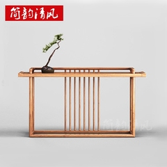 新中式仿古玄关桌简约实木条案免漆供桌端景台老榆木现代创意案几