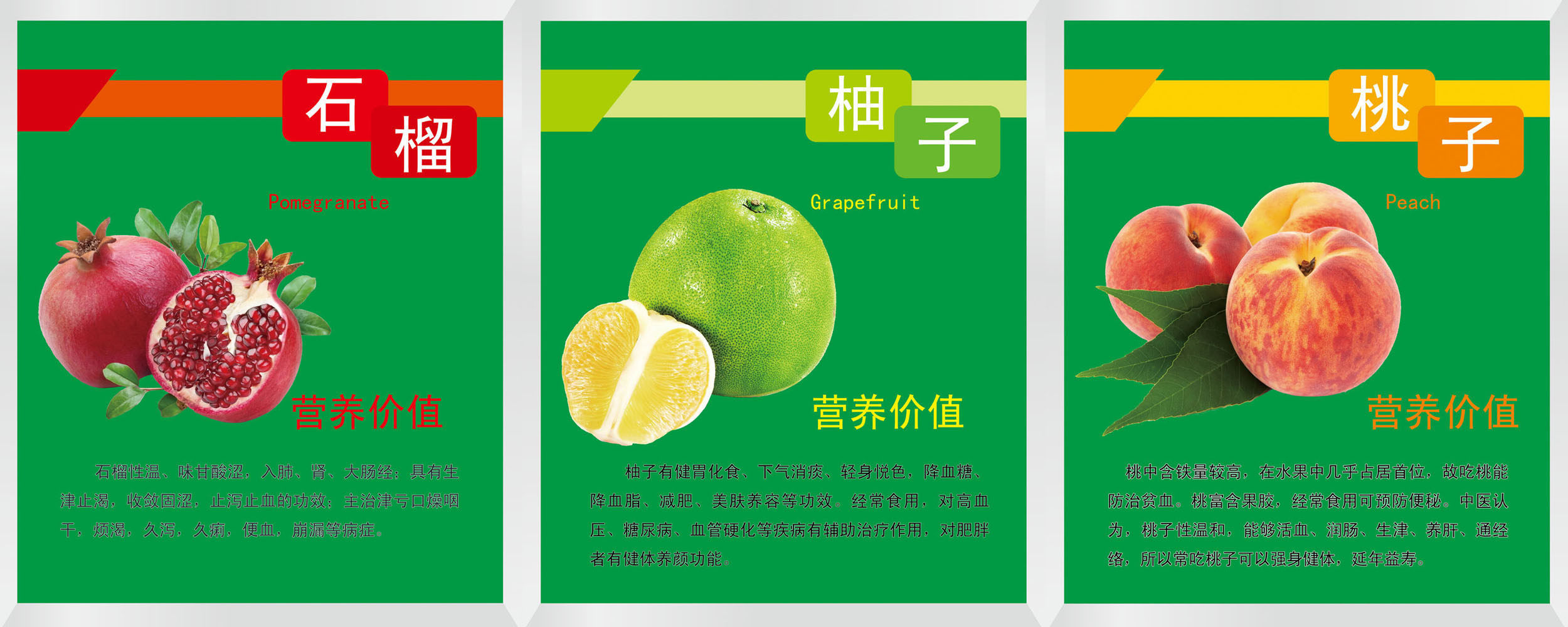 海报印制展板写真喷绘贴纸水果营养价值介绍写真