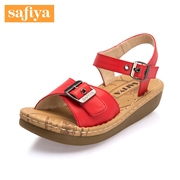 Sophia leather peep-toe low comfortable Beach in summer women sandal SF52115393