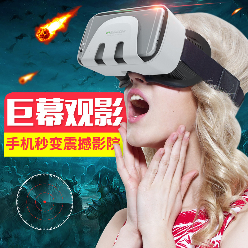 shinecon VR眼镜3D虚拟现实眼镜智能手机头戴式游戏头盔家庭影院产品展示图4