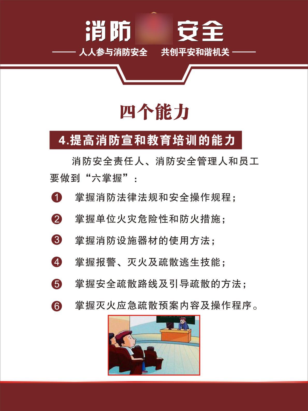 730墙画海报展板喷绘素材852四个能力提高消防教育培训能力