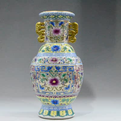 f8景德镇仿古珐琅彩瓷王瓶