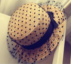 韩国时尚草帽子沙滩帽女夏天平顶帽大沿帽遮阳帽潮蕾丝礼帽爵士帽