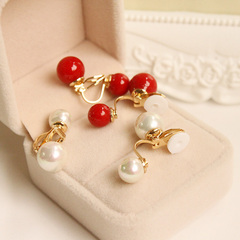 Korean elegant shell Pearl quality with no ear clip to ear-Stud Earrings Pearl Earrings