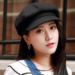 天天特价秋冬女士鸭舌帽毛呢八角帽女画家帽子冬贝雷帽子