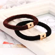 Know Connie hair accessories cashmere hair jewelry rings made by the Korean version of the luxury box alloy hair elastic rope string