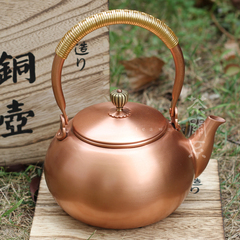 茶关系 手工纯紫铜素型铜壶茶具铜器茶壶 养生煮茶铜烧水壶煮茶壶