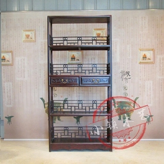 茶叶架中式货架 明清实木家具 南榆木四层书架 展示架多用架古艺
