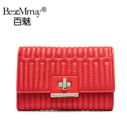 Hundreds of charming new style leather ladies short long fashion header layer of leather wallet in hand bag 2015 summer tide