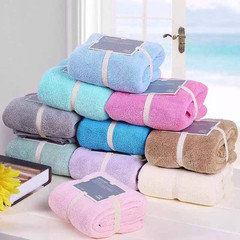日本纯色毛巾浴巾套装超强吸水速干环保婴儿巾两件套包邮