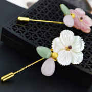 Mu-Mu-jewelry brooches, shell flower Korea fashion wild female girlfriends collar pin brooch new year gift accessories